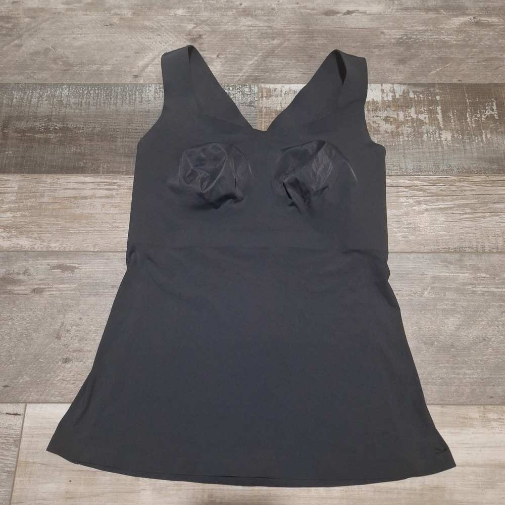 Evelyn & Bobbie Defy Bra Tank Top Size xl Black Seamless Shapewear No Inserts
